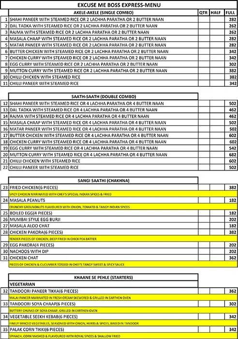 Kill The Bill menu 