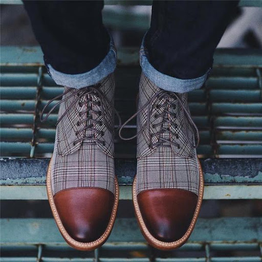 Title 4, Square plaid fabric thin belt for men, low cut,...