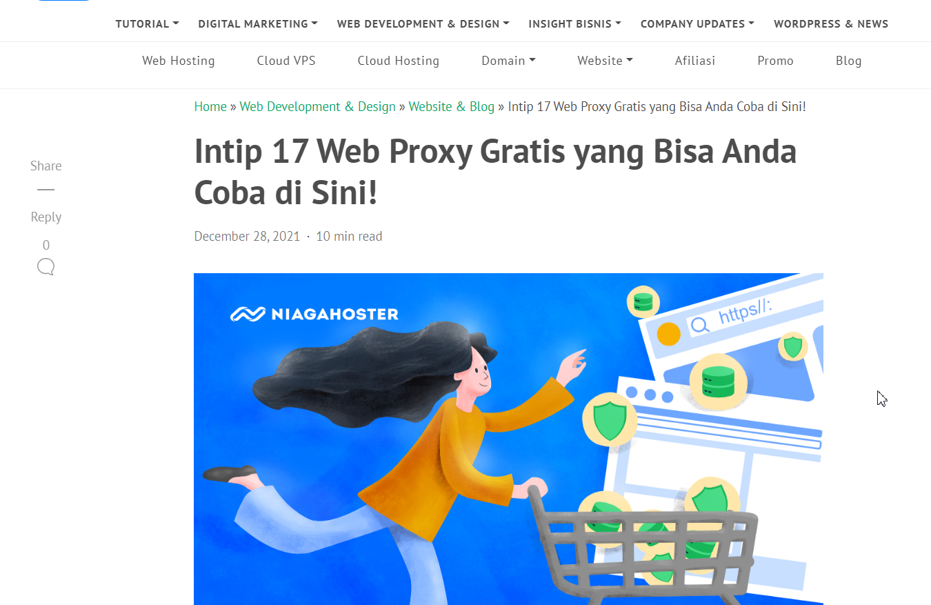 Tangkapan layar postingan blog "Cara Menulis Siaran Pers Terbaik dengan 21 Contoh dan 7 Template"