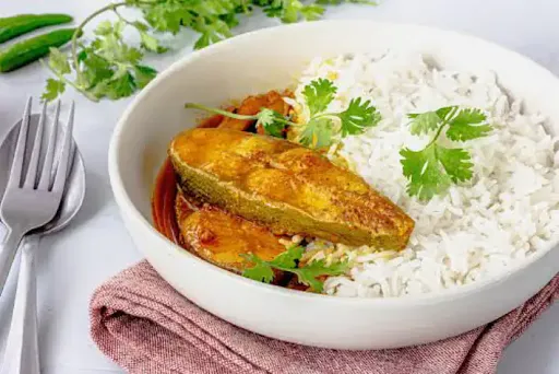 Basmati Rice With Fish Curry [1 Piece]