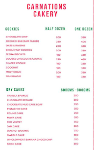 Carnations Cakery menu 2