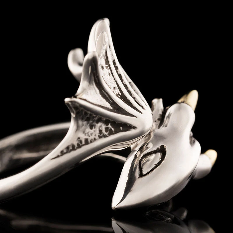 Bague Rétro Petit Dragon Volant Un accessoire unique pour un style personnel, avec des détails complexes et un design vintage parfait pour un cadeau.