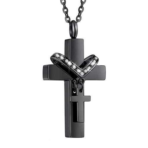 Title 6, Stainless Steel Double Cross Charm Pet Animal U...