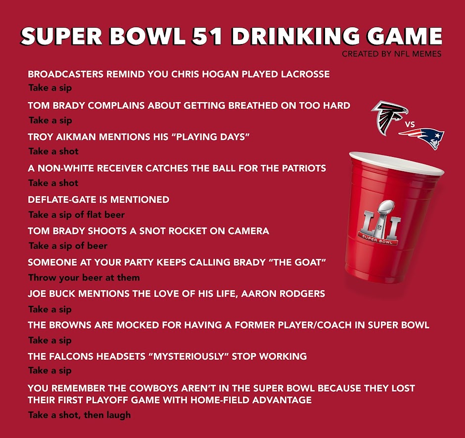 Super Bowl drinking game rules! Conference USSSA