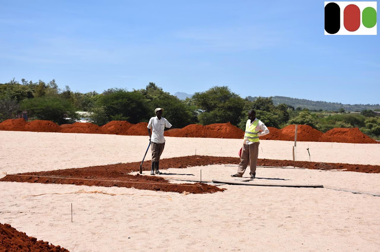 Ongoing construction works at the Wote stadium