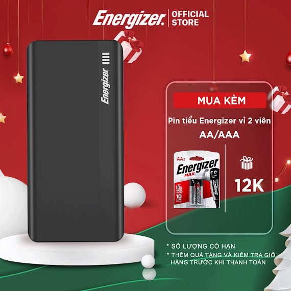 Sạc Dự Phòng Energizer Ue10054 - Thiết Kế Gọn Nhẹ, Tích Hợp 2 Cổng Inputs Và 2 Cổng Ouputs - Hàng Chính Hãng