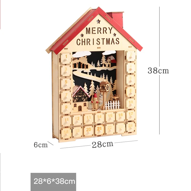Calendário de Advento de madeira para decoração de Natal. Decore sua casa com este calendário rústico e conte os dias para o Natal.