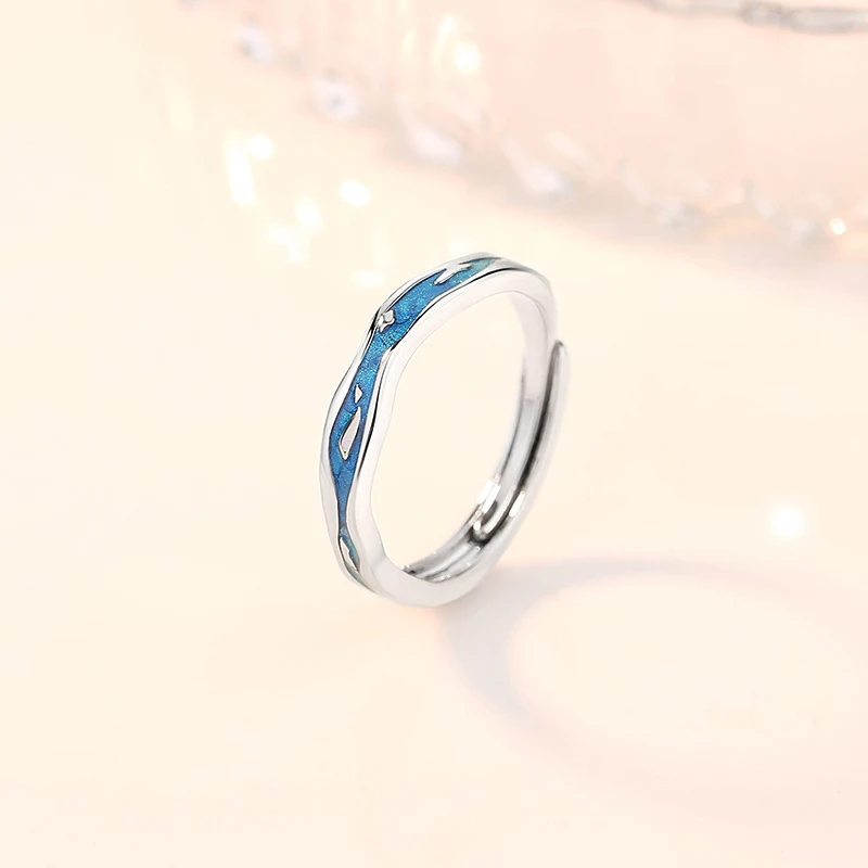 Bloemenring met stromend water voor koppels, modieus en creatief. Symboliseert eeuwige liefde en verbinding, perfect cadeau.