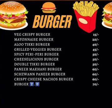 Pizza And Burger King menu 