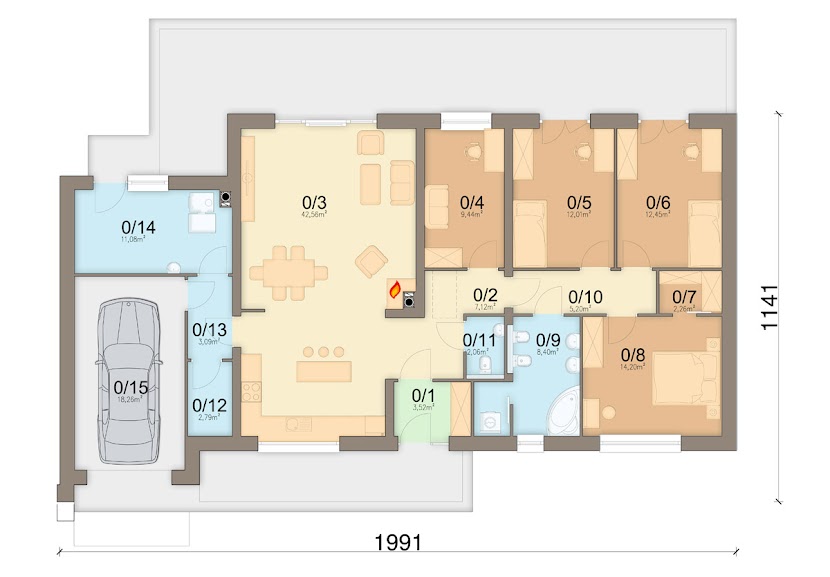 Zdjęcie rzutu Rzut parteru projektu domu