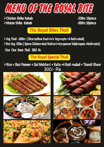 The Royal bite's menu 