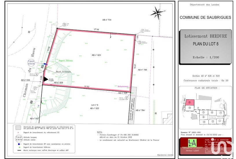  Vente Terrain à bâtir - 620m² à Saubrigues (40230) 