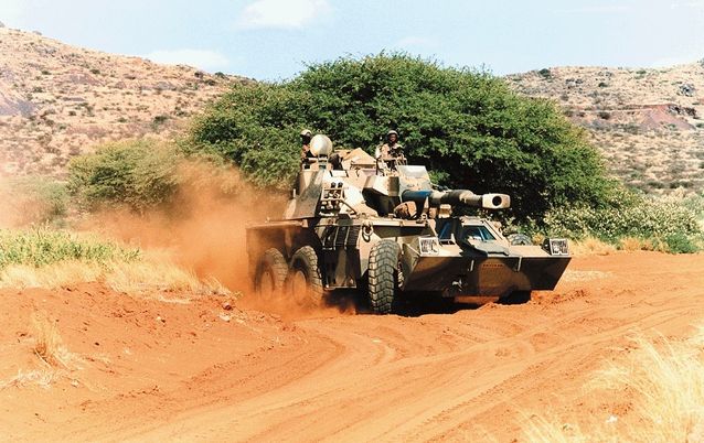 A Denel G-6 howitzer tank.