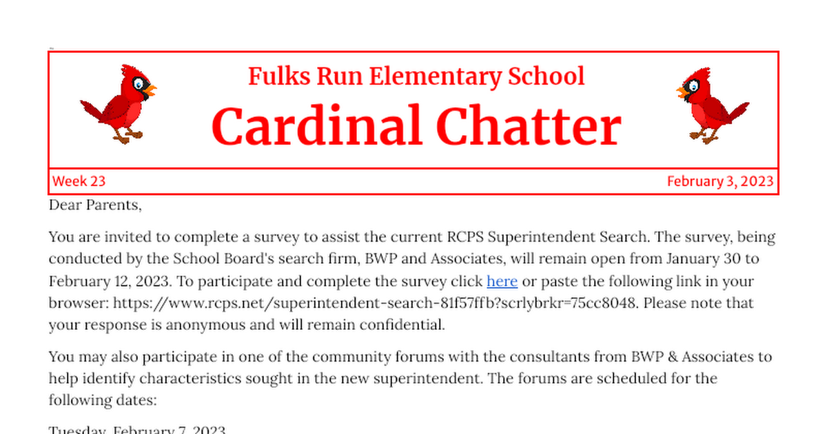 2.3.23 Cardinal Chatter