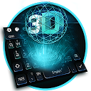 3D Neon Hologram Black Keyboard Theme 10001002 APK Descargar