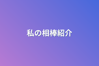 私の相棒紹介