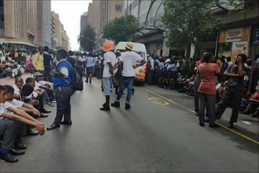Around 5‚000 school pupils staged a protest against the Department of Education in Johannesburg.