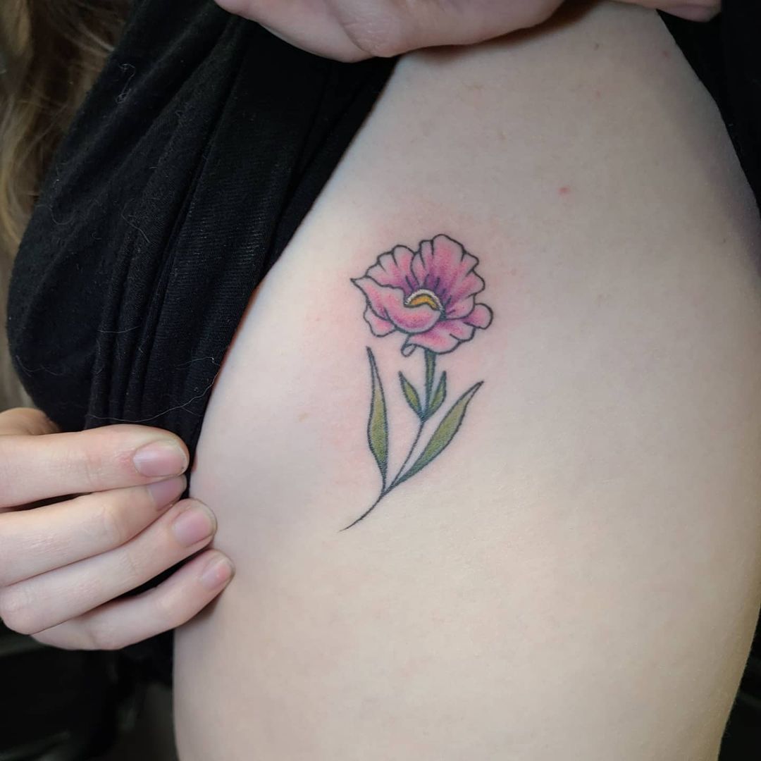 pink flower tattoo