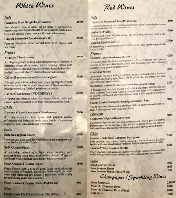 Parikrama - The Revolving Restaurant menu 