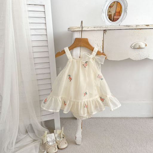 Title 8, Embroidered Mesh Baby Bloomer With Skirt. Offer...