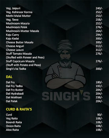 Singh's Shahi Rasoi menu 