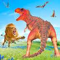 Icon Lion vs Dinosaur Animal Fight