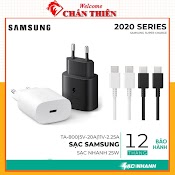 Bộ Sạc Nhanh Samsung Pd 25W Note 10 Note 20 A71 A70 A80 S20 S20+ S20 Ultra Sạc Nhanh 2 Đầu Type C Phụ Kiện Chấn Thiên