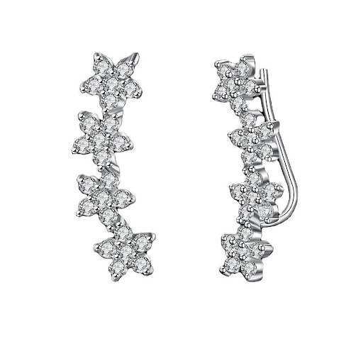 Title 1, Flower Zircon Stud Earrings