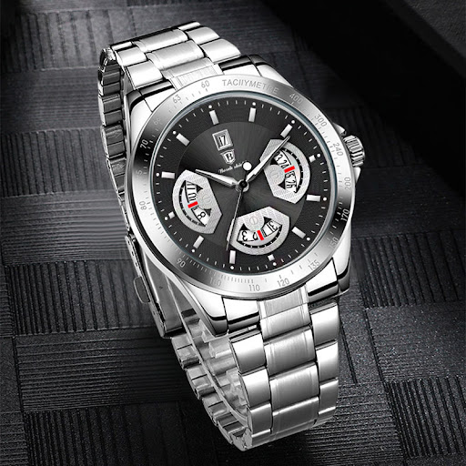 Title 4, Mens Automatic Watch Hollow Calendar Stylish D...
