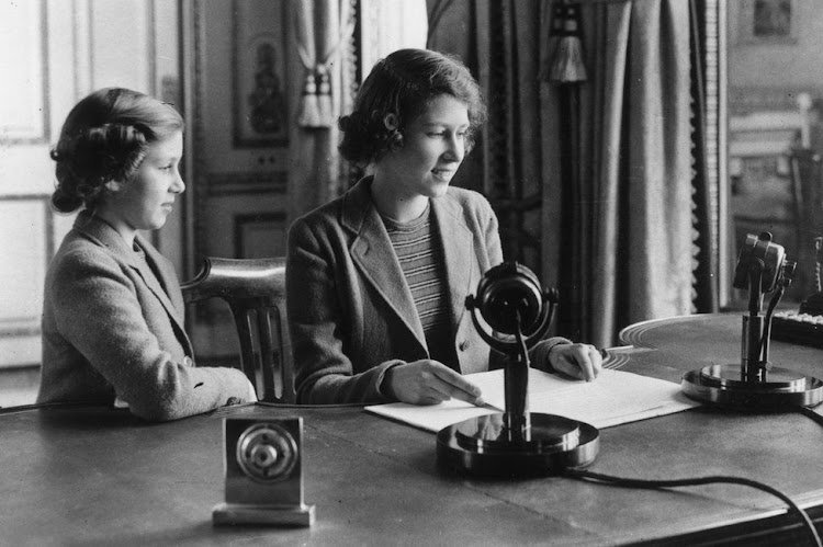 Princesses Elizabeth (right) and Margaret broadcast to the nation in World War Two