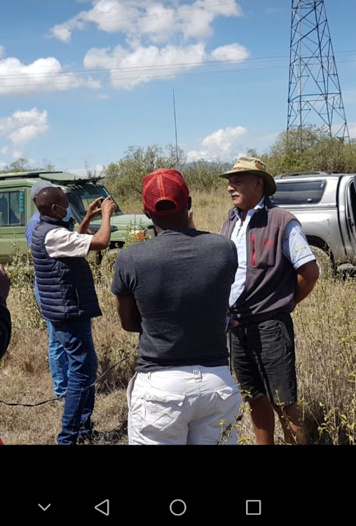 Nazir Yakub speaks to the media at Soysambu Ranch in Naivasha