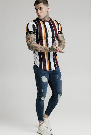 Title 3, Hip Hop Striped Outdoor Sports Short Sleeve Pri...