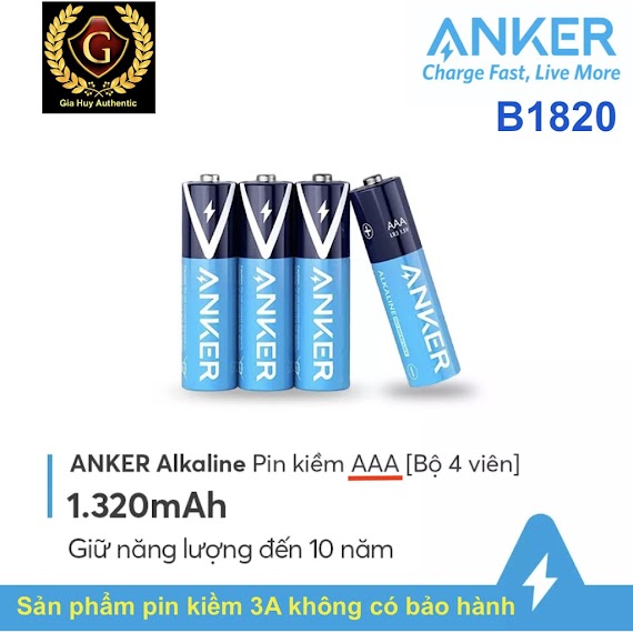 Pin Aaa (3A - Pin Đũa) Anker Alkaline Siêu Bền (Không Phải Pin Sạc)