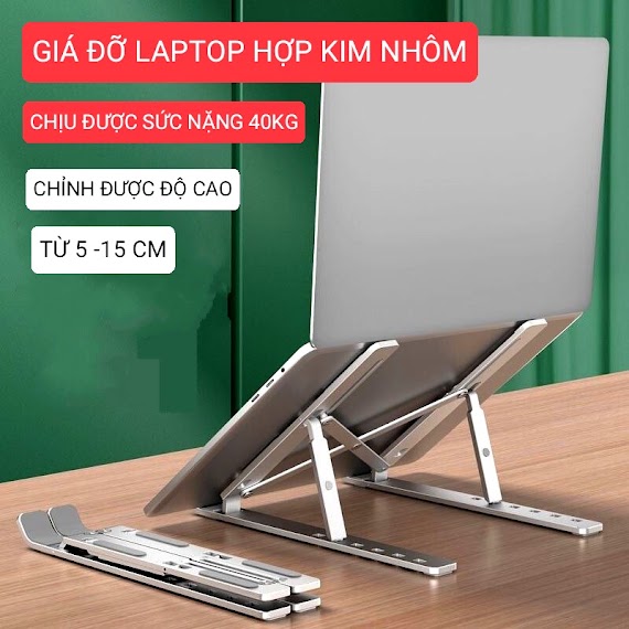 Giá Đỡ Laptop, Giá Kê Laptop, Máy Tính Bảng Hợp Kim Nhôm Có Thể Điều Chỉnh Độ Cao, Dễ Gấp Gọn