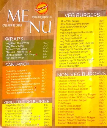 Burger Point menu 