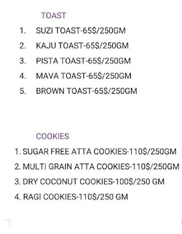 Shri Krishna Bangalore Iyangar Bakery menu 