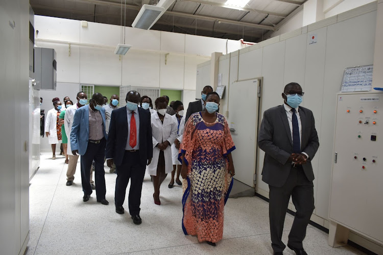 Parliamentary committee on health members led by MP Sabina Chege tour the national vaccines depot in Kitengela on March 24, 2021.