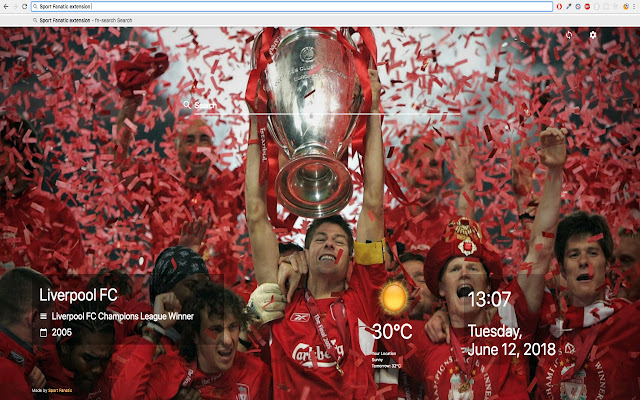 Sport Fanatic - New Tab page