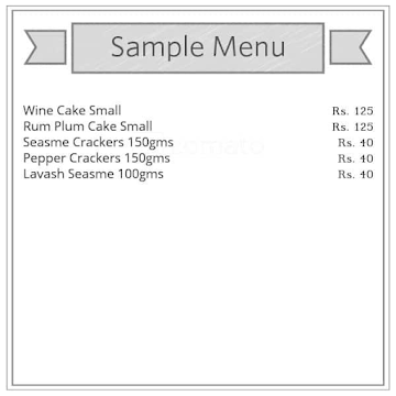 Persian Bakery menu 