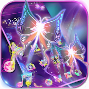 Neon Flaming Butterfly Theme  Icon