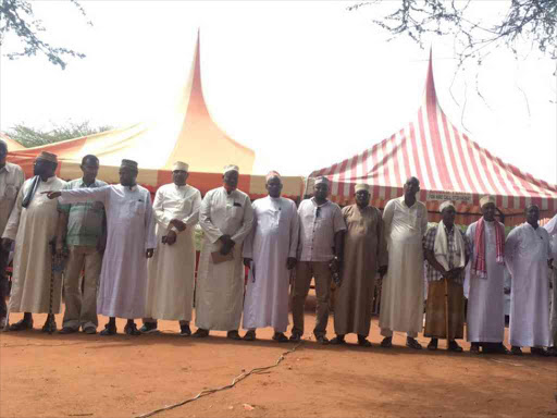 The Ogaden Council of Elders being sowrn in on Monday in Wajir town /STEPHEN ASTARIKO