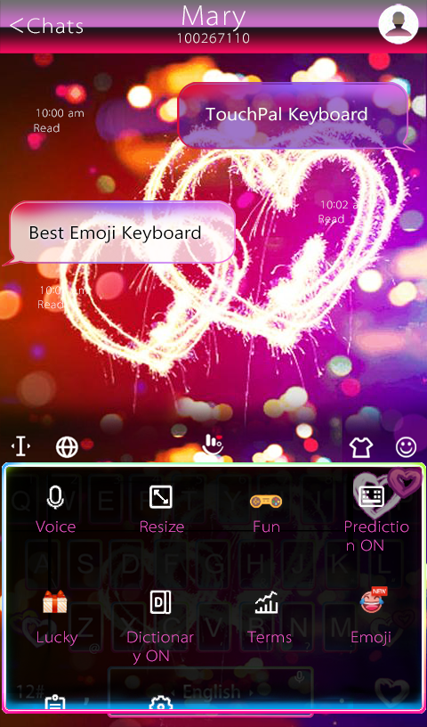 Firework Love Keyboard Theme Screen 3