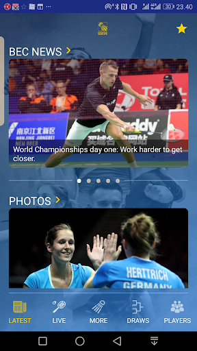 Screenshot Badminton Live - rank & scores