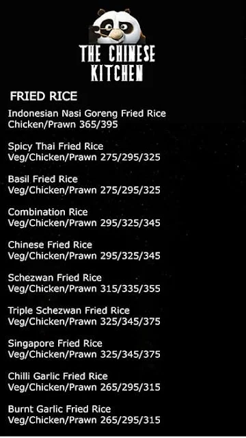 The Chinese Kitchen menu 