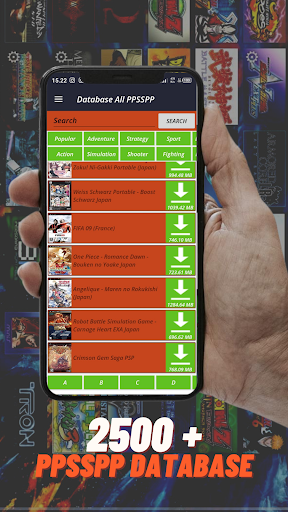 Screenshot Emulator PPSSPP Game Database