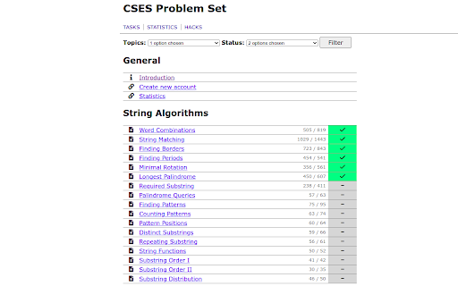 CSES Problem Set Filter