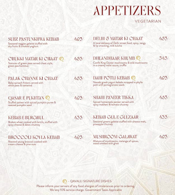 Qavalli menu 