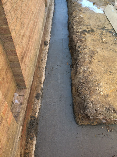 concrete poured and leveled