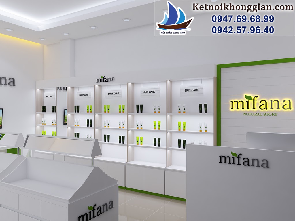 thiết kế shop mỹ phẩm mifana