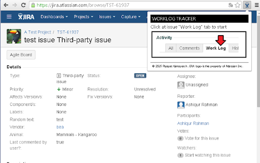 JIRA Worklog Tracker